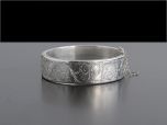 Vintage Silver Chased Hinged Bracelet