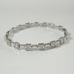 Vintage 18ct White Gold & Diamond Art Deco Bracelet Side