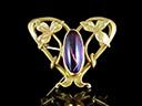 Antique 10KT Gold & Amethyst Art Nouveau Brooch