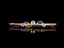 Antique 9ct Gold & Aquamarine Bar Brooch