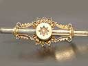 Antique 15ct Gold & Pearl Bar Brooch