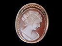 Antique 9ct Gold Conch Shell Cameo Brooch