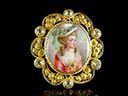 Antique French 18ct Gold & Diamond Filigree Portrait Brooch