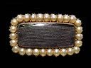 Victorian 9ct Gold & Pearl Hair Brooch