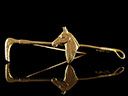 Antique 9ct Gold Horse & Crop Ascot Brooch