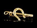Vintage 18ct Gold Horseshoe & Whip Brooch