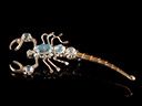 Antique 9ct Rose Gold & Moonstone Scorpian Brooch