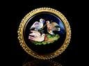 Antique 15ct Gold Italian Onyx Micro Mosaic Brooch