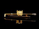 Antique 18ct Gold & Ruby Fox Head Brooch 