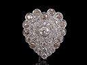 Vintage 18ct W/Gold Diamond Art Deco Heart Brooch