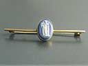 Vintage 9ct Gold Wedgwood Cameo Bar Brooch