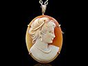 Vintage 9ct Gold Conch Shell Cameo Brooch/Pendant