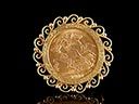 Antique 18ct Gold Sovereign Pendant Brooch