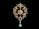 Antique 18ct Gold Turquiose & Pearl Lavalier Pendant-Brooch