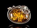 Antique Silver & Amber Brooch