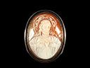 Antique Silver Religous Cameo Brooch