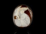 Antique Silver Leda & Swan Cameo Brooch