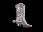 Vintage Silver Cowboy Boot Brooch 