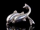 Vintage Silver Dolphins Brooch 