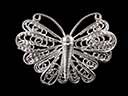 Antique Silver Filigree Butterfly Brooch