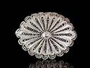 Antique Silver Oval Filigree Brooch 