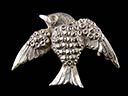 Antique Silver Swallow Brooch 