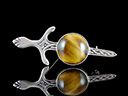 Vintage Iona Scottish Silver & Tiger's Eye Dagger Brooch