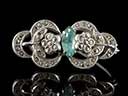 Antique Silver & Topaz Floral Brooch