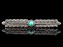 Vintage Silver & Turquoise Bar Brooch