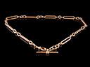 Antique 9ct Rose Gold T-Bar Albert Chain