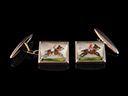Antique 9ct Gold Cased Essex Crystal Racing Cufflinks
