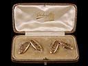 Antique Boxed 9ct Gold Torpedo Cufflinks