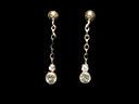 Vintage 9ct Gold & Diamond Drop Earrings