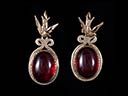 Georgian 18ct Gold Filled Garnet Cabochon Earrings