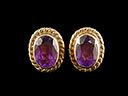 Vintage 9ct Gold & Amethyst Earrings