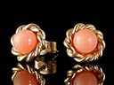 Vintage 9ct Gold & Coral Earrings 