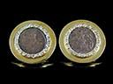 Vintage Bulgari 18ct Gold & Diamond Roman Coin Earrings
