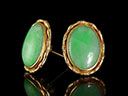 Antique 14ct Gold & Jade Earrings 
