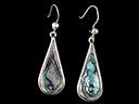 Vintage Silver & Abalone Shell Drop Earrings