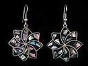 Vintage Silver & Abalone Shell Flower Earrings