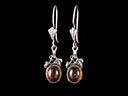 Antique Silver & Amber Drop Earrings