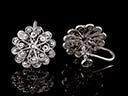 Antique Silver Filigree Flower Earrings