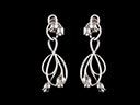 Vintage Silver Openwork Floral Drop Earrings