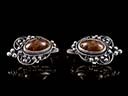 Antique Russian Silver & Goldstone Earrings 