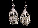 Antique Silver & Marcasite Flower Earrings
