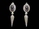 Antique Silver & Onyx Drop Earrings