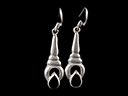 Vintage Silver & Onyx Art Nouveau Earrings
