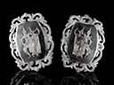 Vintage Siam Silver Niello Panel Earrings