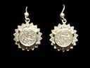 Antique Silver Star Shaped Pendant Earrings