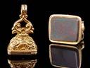 Antique 9ct Gold & Bloodstone Fob Charm